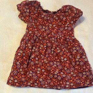 Cat & Jack Floral Kids Dress - Red and Orange